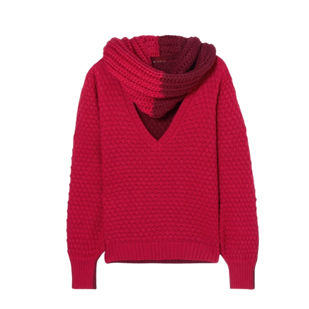 Johanna Ortiz -- NWT Cacao Colombiano Cutout Two-Tone Wool-Blend Sweater